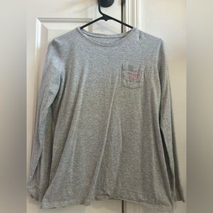 Girls Vineyard Vines long sleeve grey whale shirt